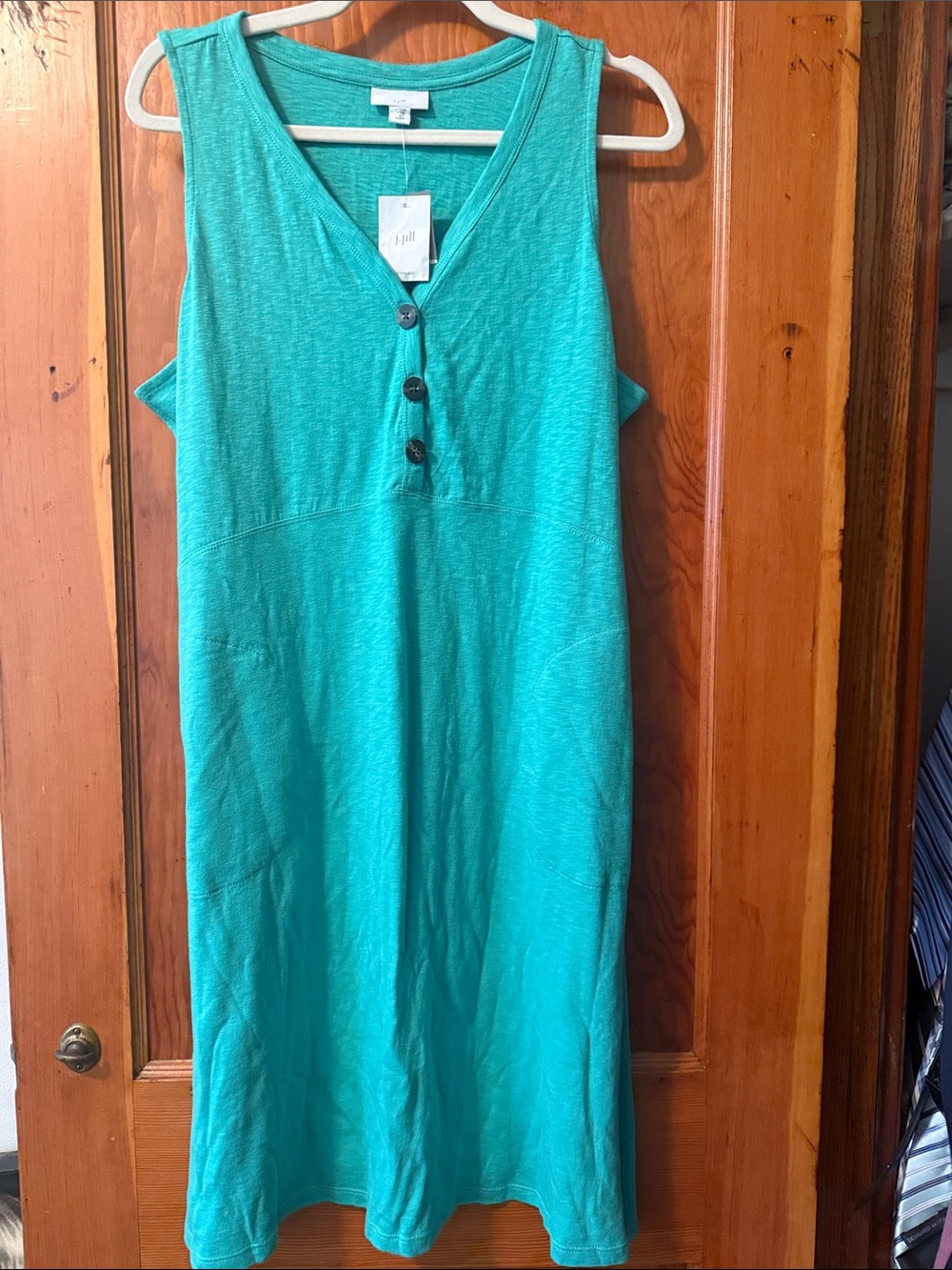 J. Jill Turquoise Sleeveless V-Neck Swim Cover up dress